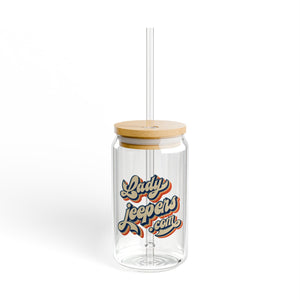 Retro LadyJeepers.com 16oz Glass with Straw