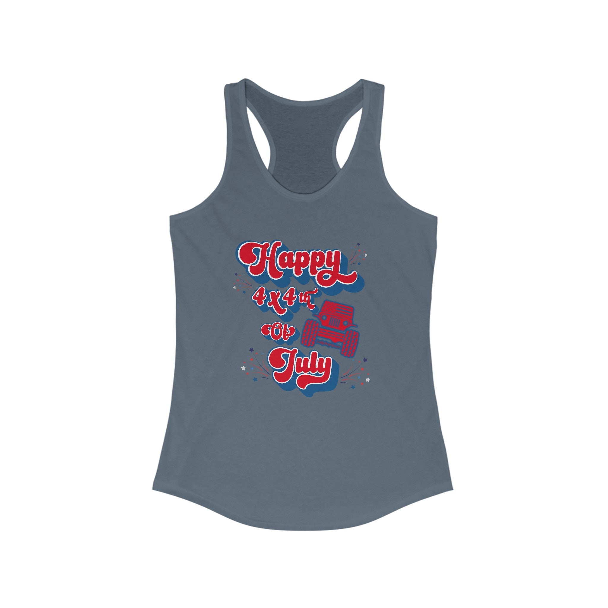 Happy 4x4th Of July Racerback Tank Top