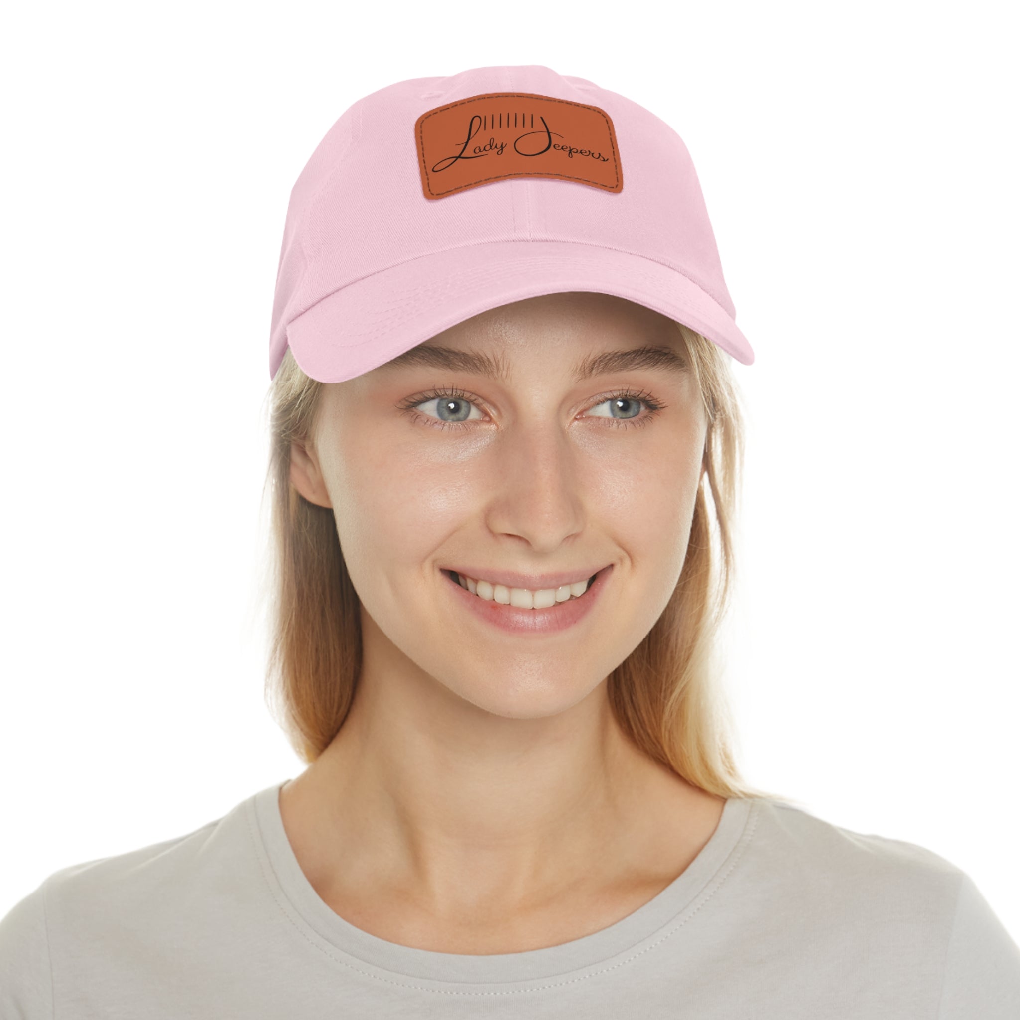 Dad Hat with Rectangle Leather Patch With LadyJeepers.com Logo
