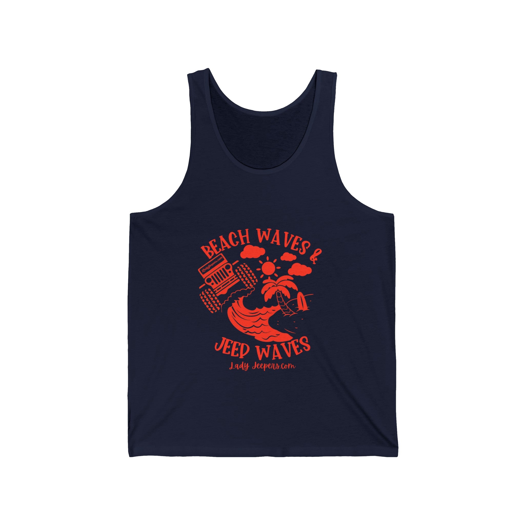 Orange Beach Waves & Jeep Waves Unisex Tank Top