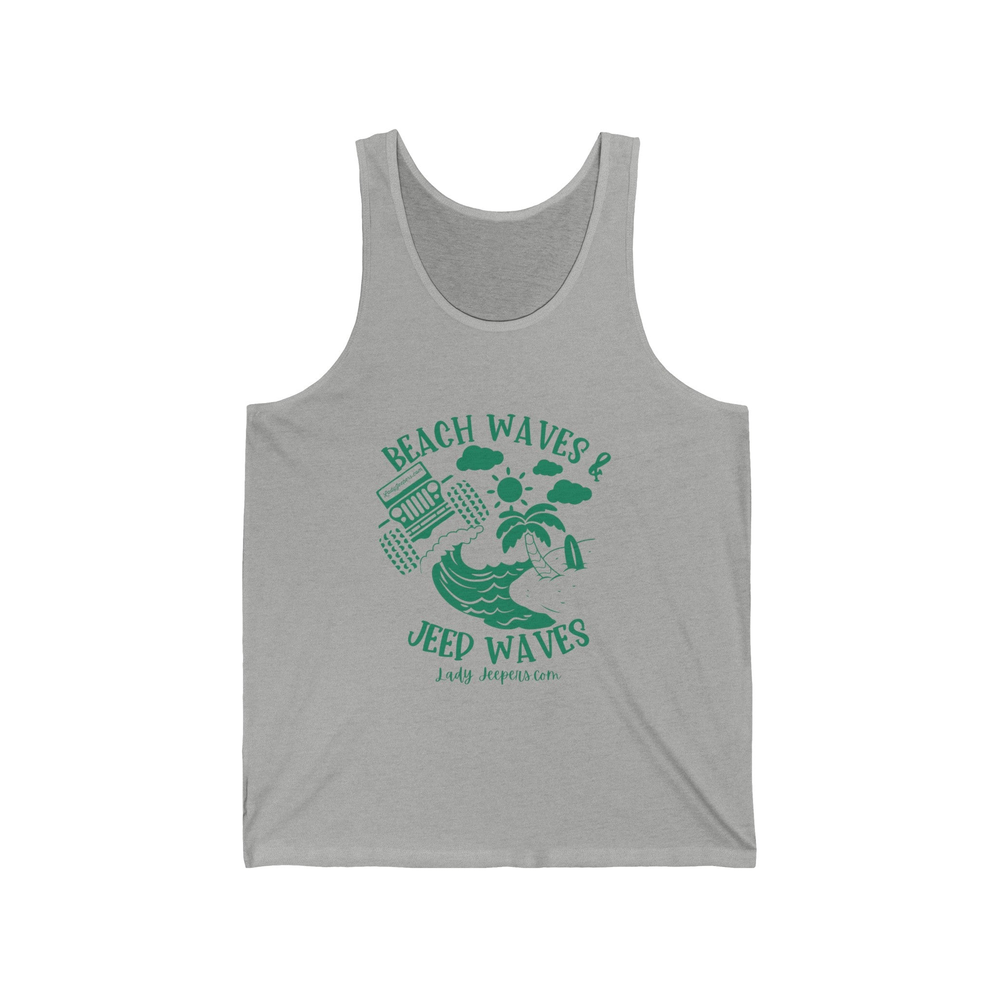 Seafoam/Mint Beach Waves & Jeep Waves Unisex Tank Top