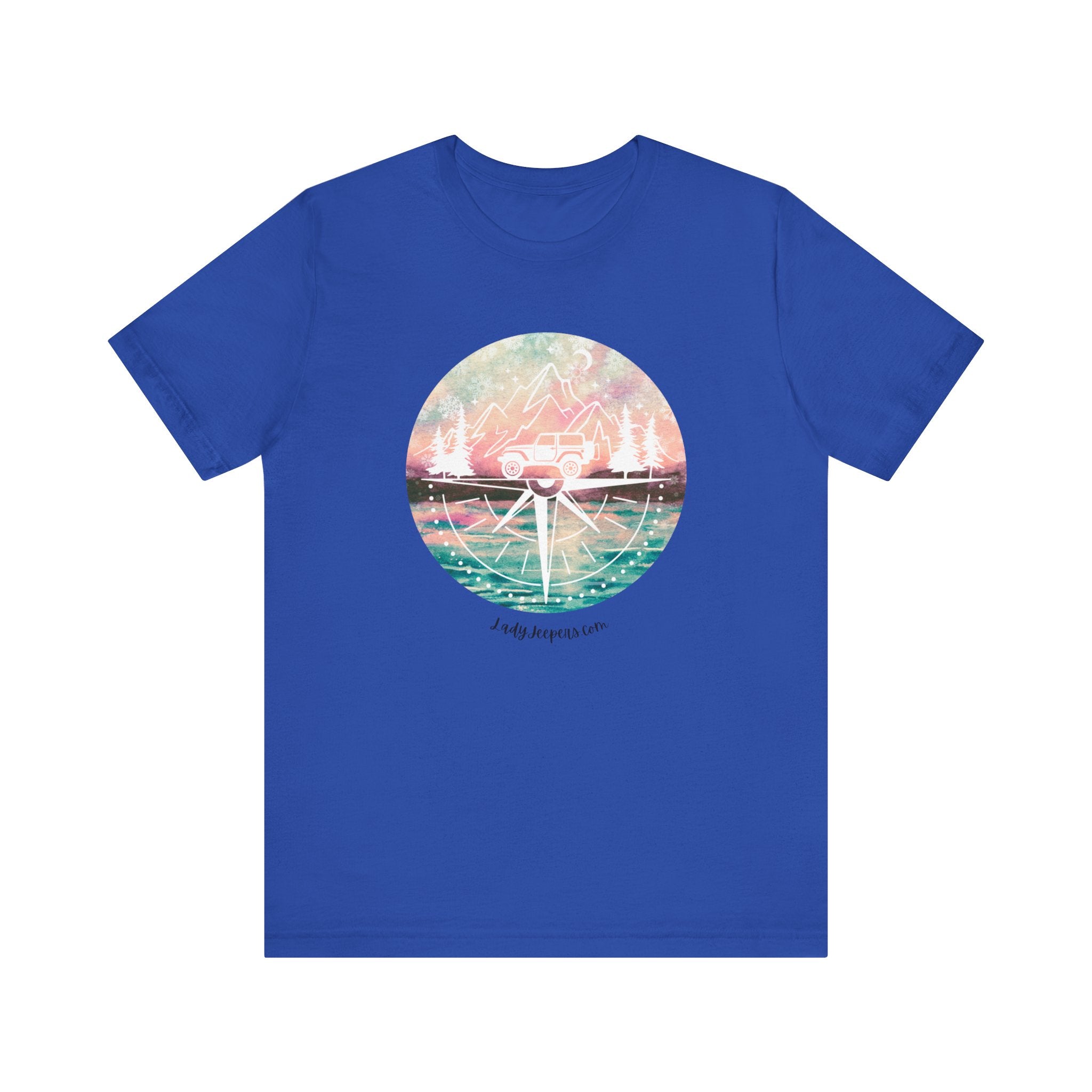 Pink and Blue Compass Design T-Shirt