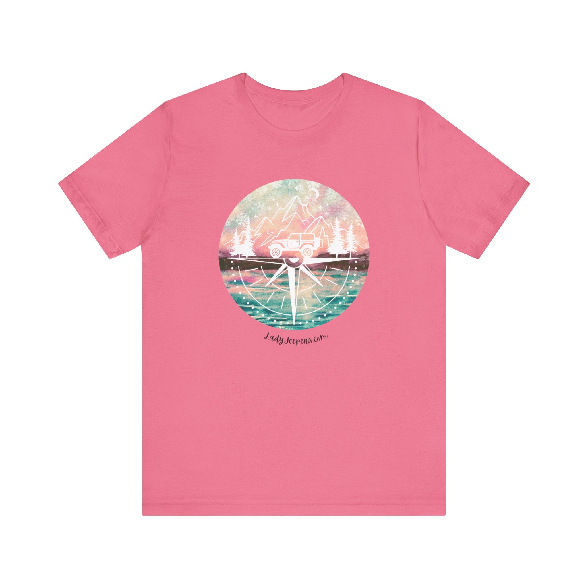 Pink and Blue Compass Design T-Shirt