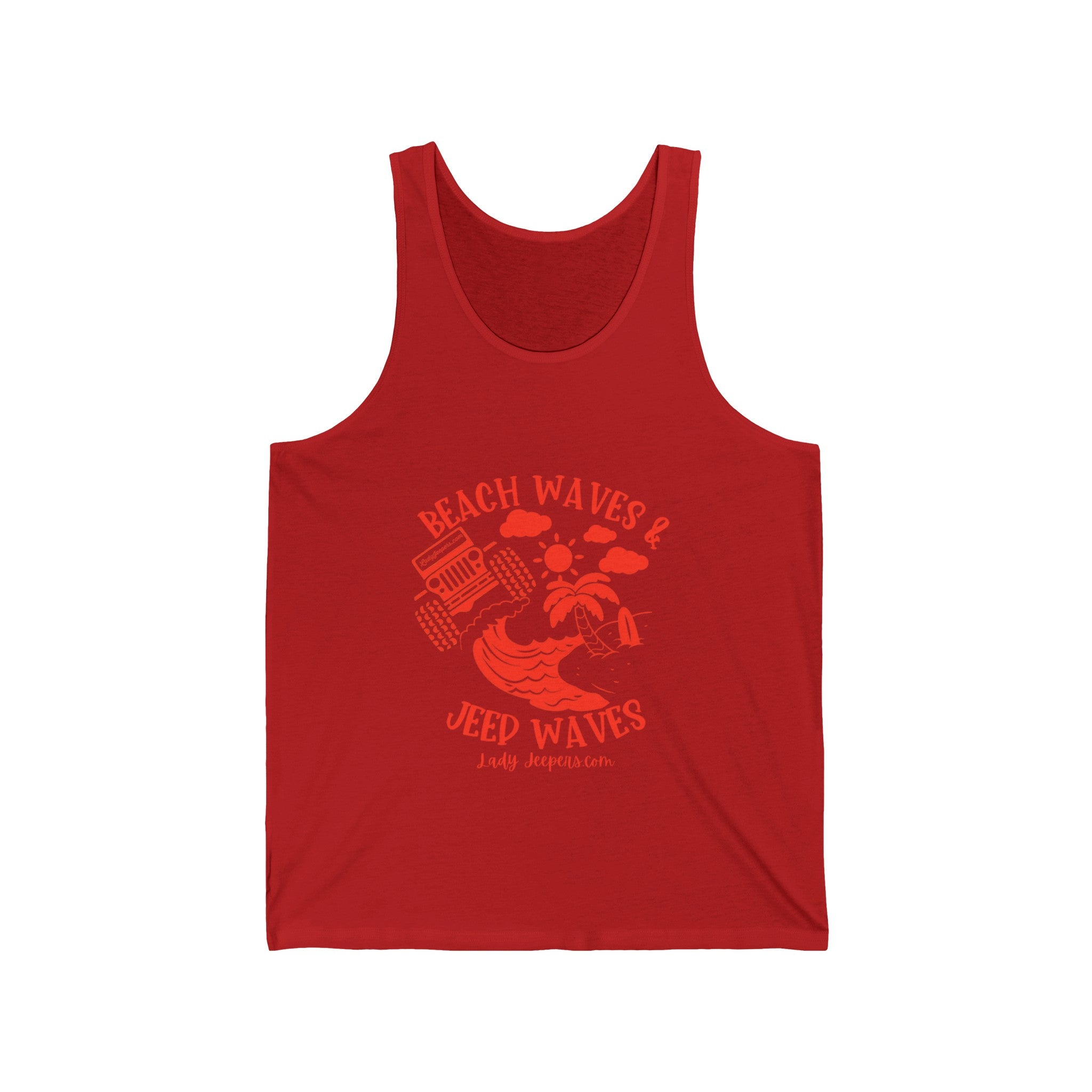 Orange Beach Waves & Jeep Waves Unisex Tank Top