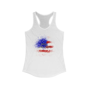 American Flag Splatter with Logo Racerback Tank Top