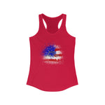 Load image into Gallery viewer, American Flag Splatter with Logo Racerback Tank Top
