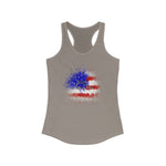 Load image into Gallery viewer, American Flag Splatter with Logo Racerback Tank Top
