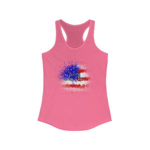 American Flag Splatter with Logo Racerback Tank Top