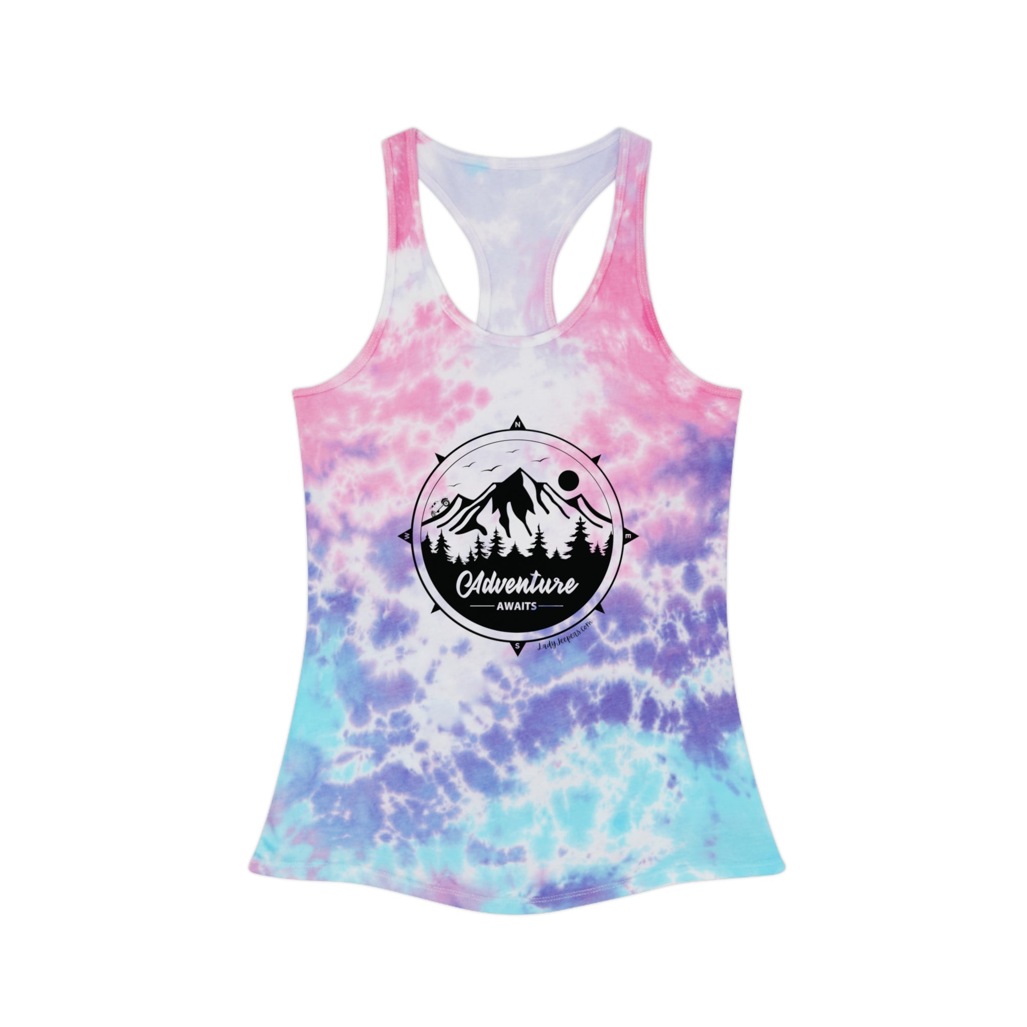 Adventure Compass Tie Dye Racerback Tank Top