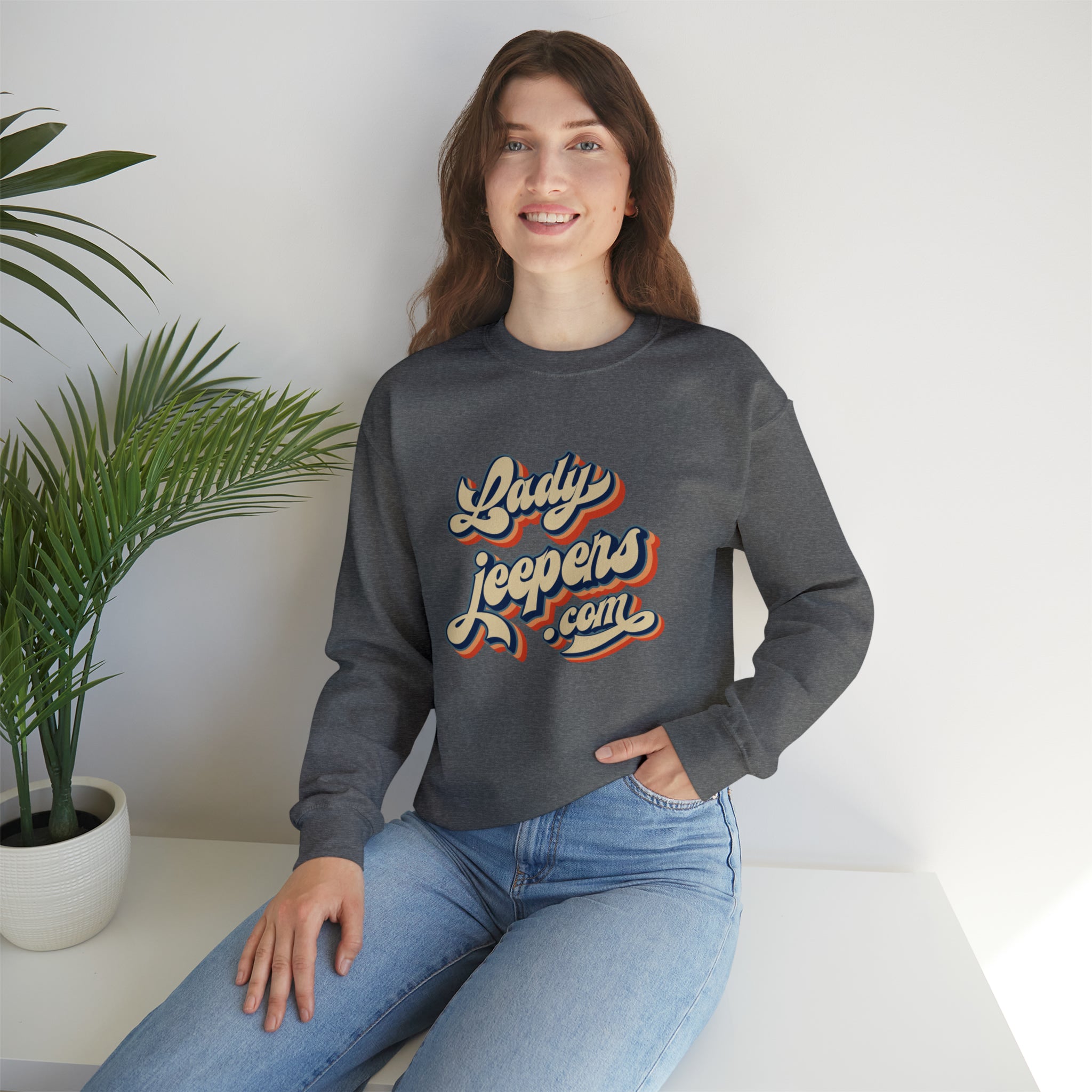 Retro LadyJeepers.com Crewneck Sweatshirt