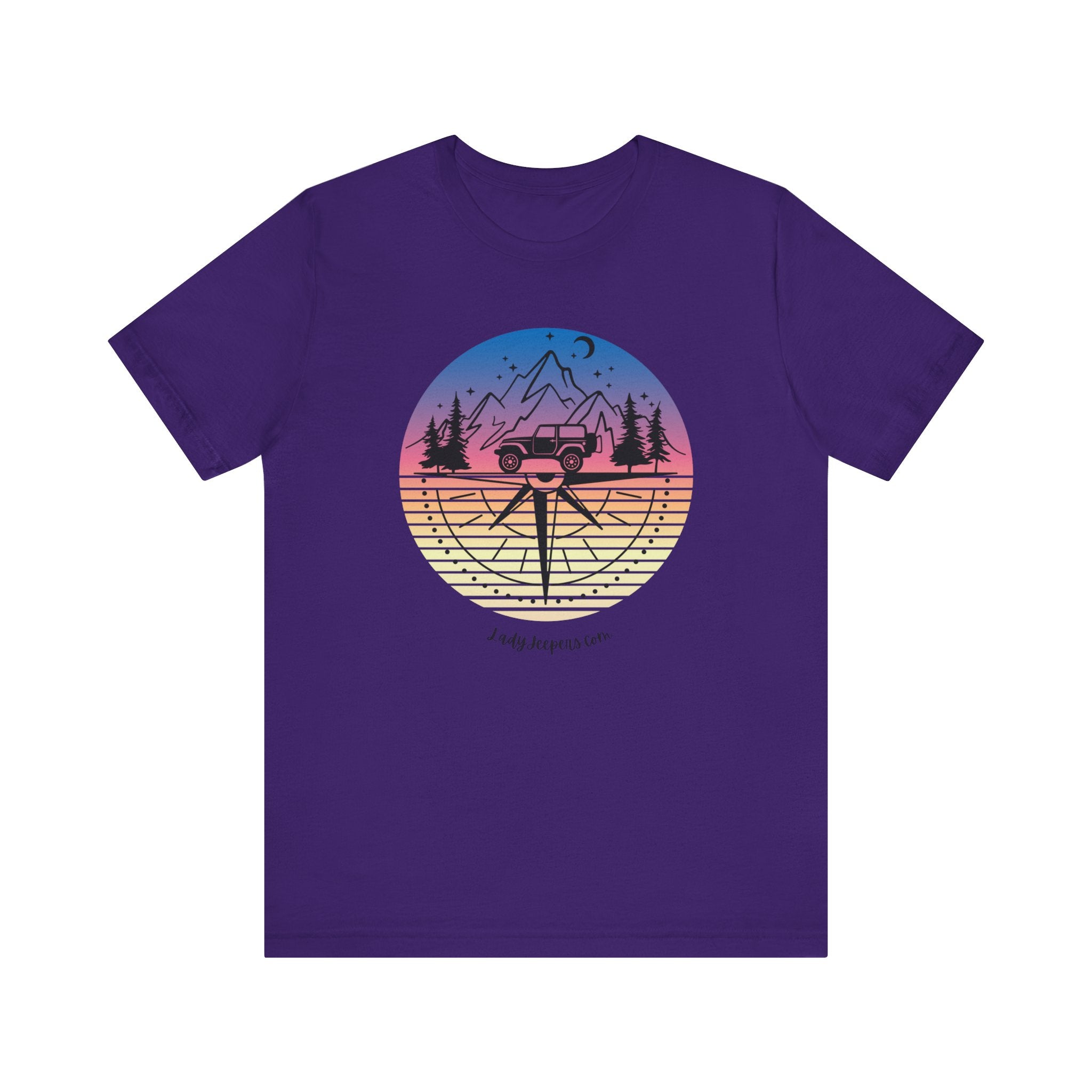 Purple Gradient With Black CompassT-Shirt