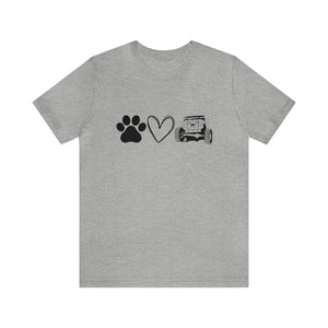Paw, Heart, Jeep Short Sleeve T-Shirt