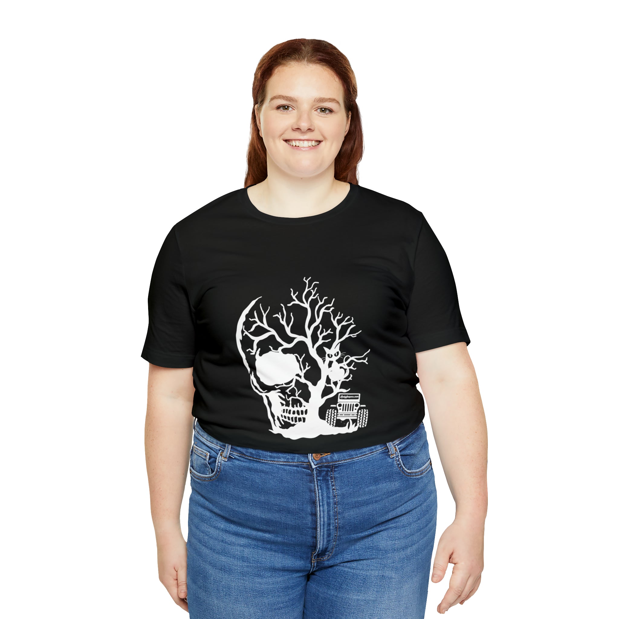 Spooky Skull White Design Halloween T-Shirt