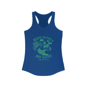 Seafoam/Mint Beach Waves & Jeep Waves Racerback Tank Top