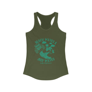 Seafoam/Mint Beach Waves & Jeep Waves Racerback Tank Top