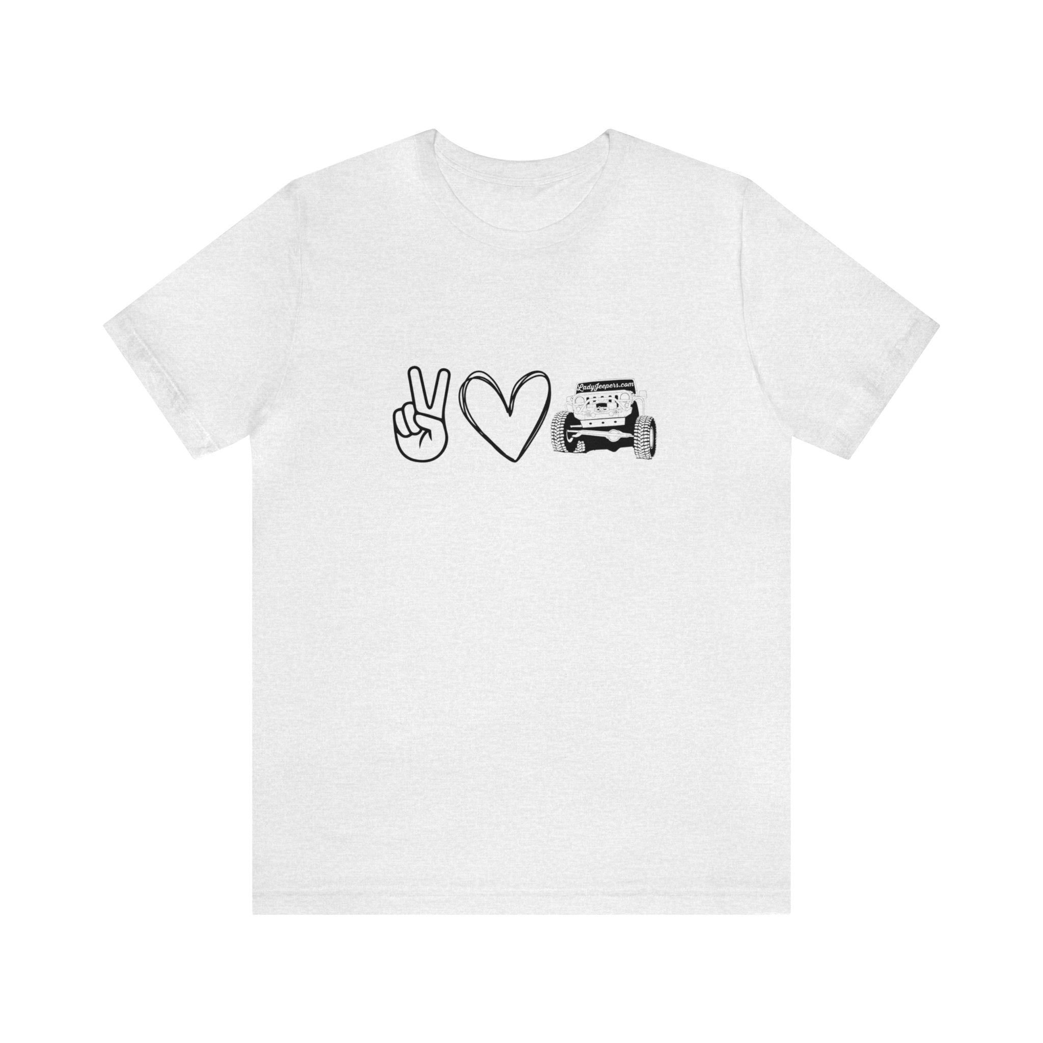 Peace, Love, Jeep Short Sleeve T-Shirt