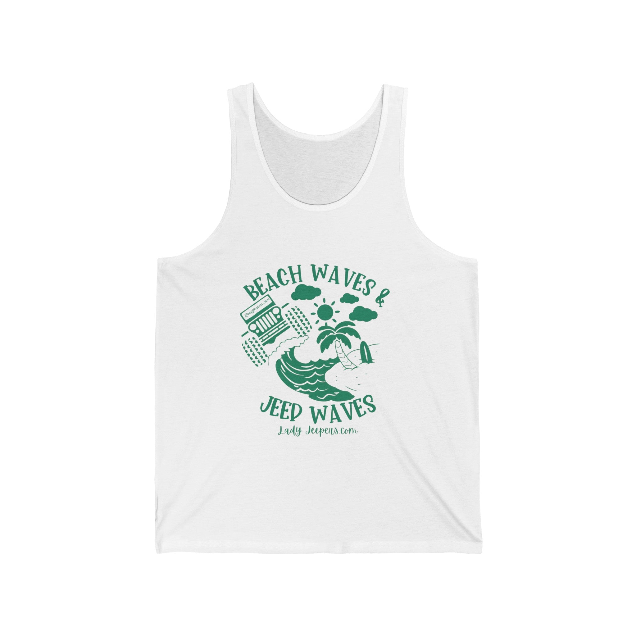 Seafoam/Mint Beach Waves & Jeep Waves Unisex Tank Top