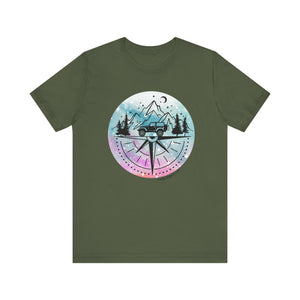 Pink, Purple, Blue with Black Compass T-Shirt