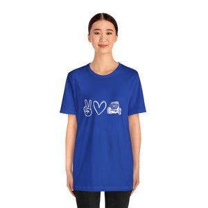 Peace, Love, Jeep Short Sleeve T-Shirt