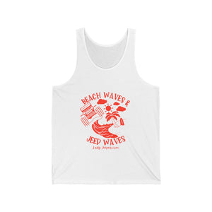 Orange Beach Waves & Jeep Waves Unisex Tank Top