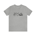 Load image into Gallery viewer, Peace, Love, Jeep Short Sleeve T-Shirt

