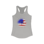 Load image into Gallery viewer, American Flag Splatter with Logo Racerback Tank Top
