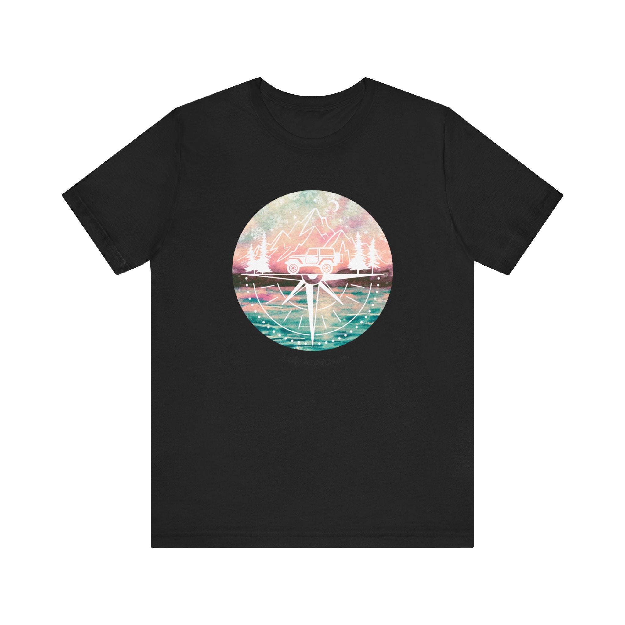 Pink and Blue Compass Design T-Shirt