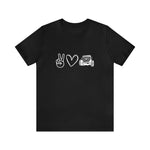 Load image into Gallery viewer, Peace, Love, Jeep Short Sleeve T-Shirt
