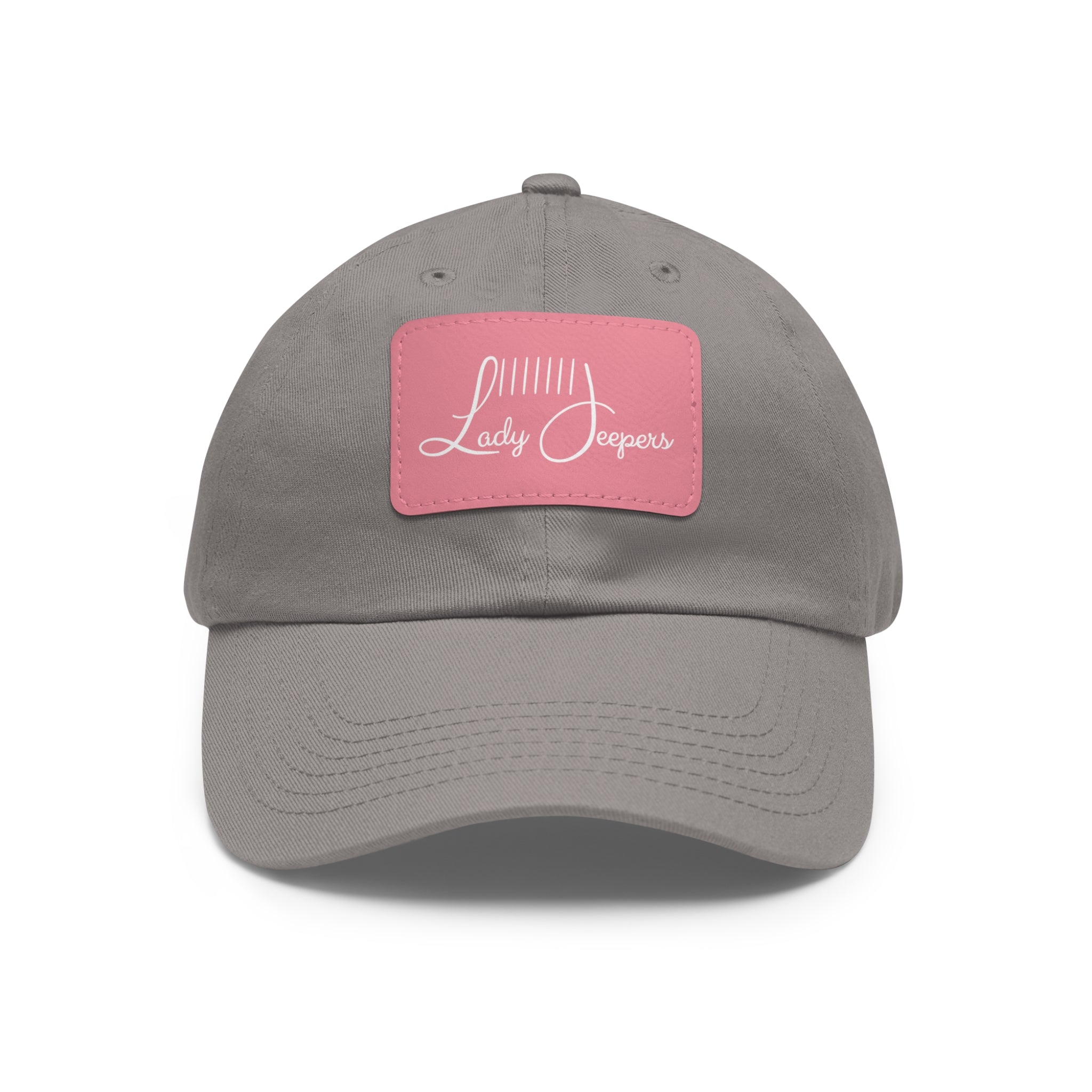 Dad Hat with Rectangle Leather Patch With LadyJeepers.com Logo