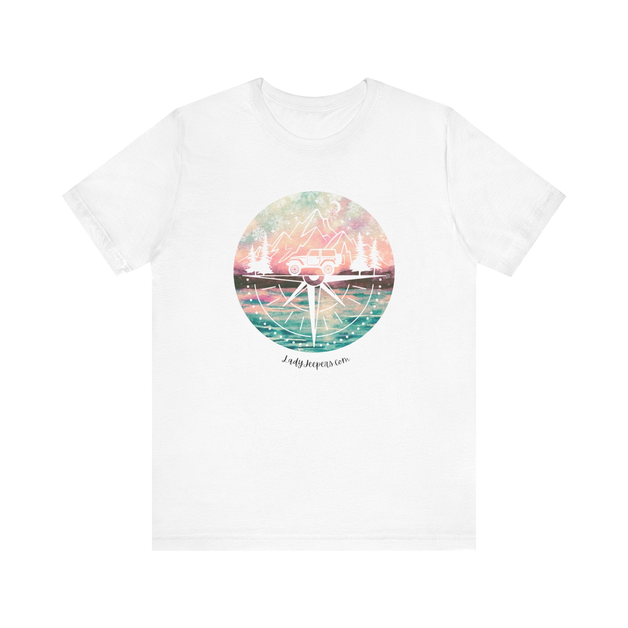 Pink and Blue Compass Design T-Shirt