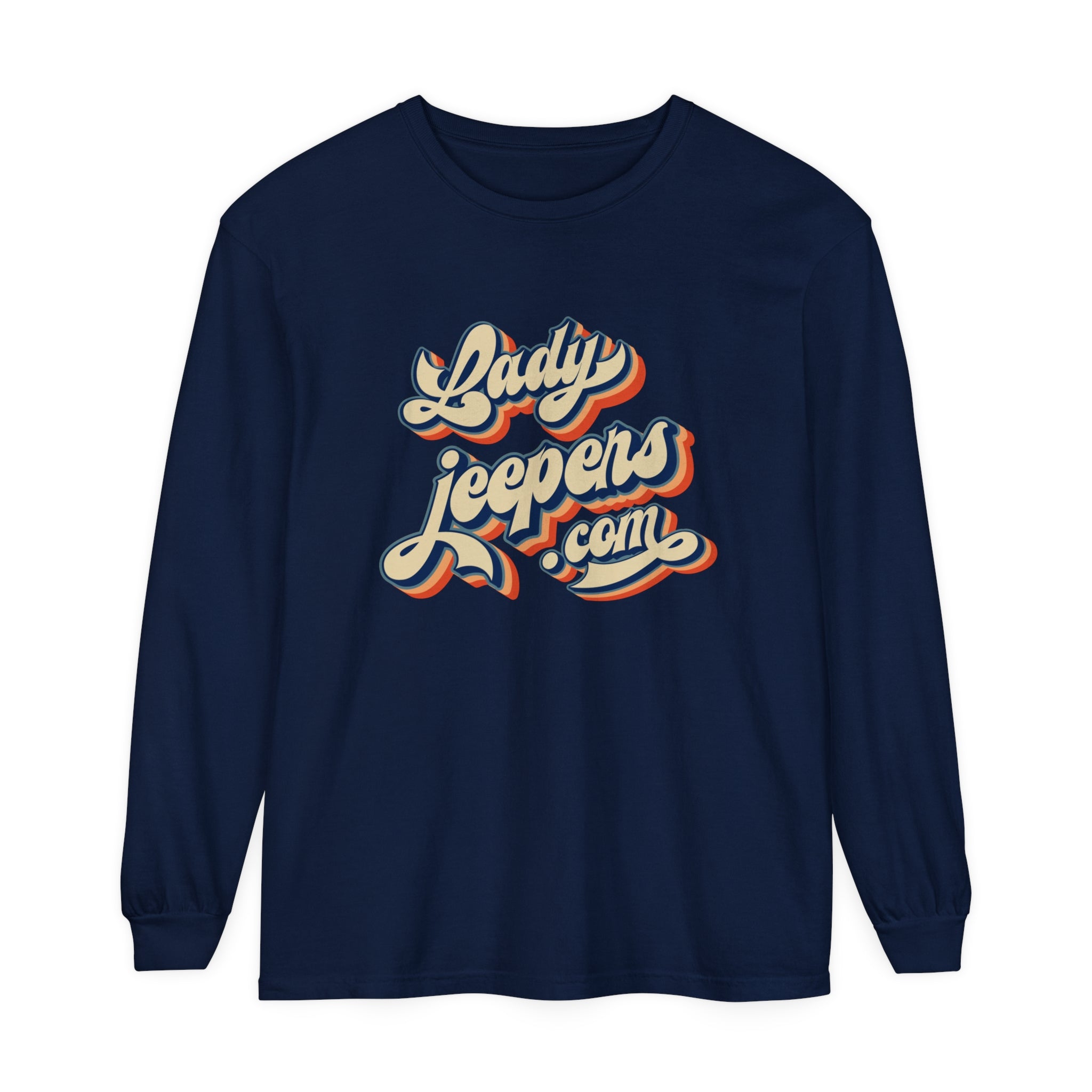 Retro LadyJeepers.com Comfort Colors Long Sleeve T-Shirt