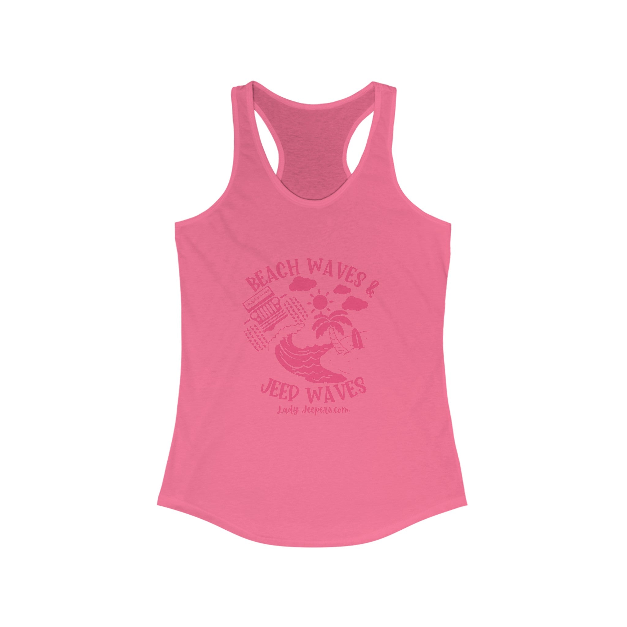 Pink Beach Waves & Jeep Waves Tank Top