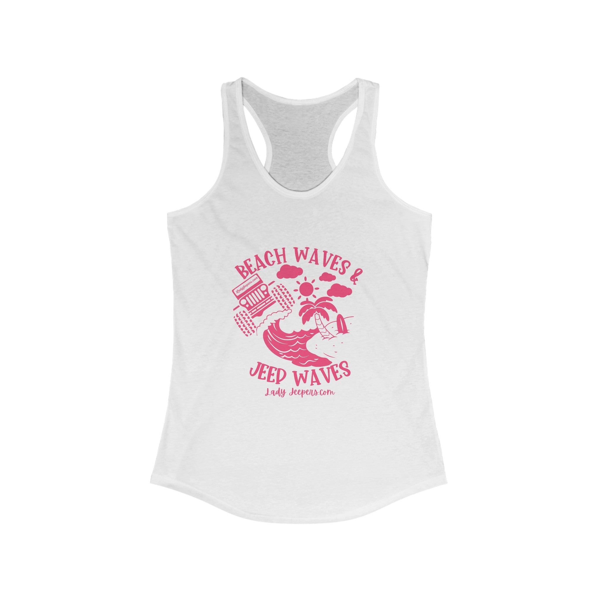 Pink Beach Waves & Jeep Waves Tank Top