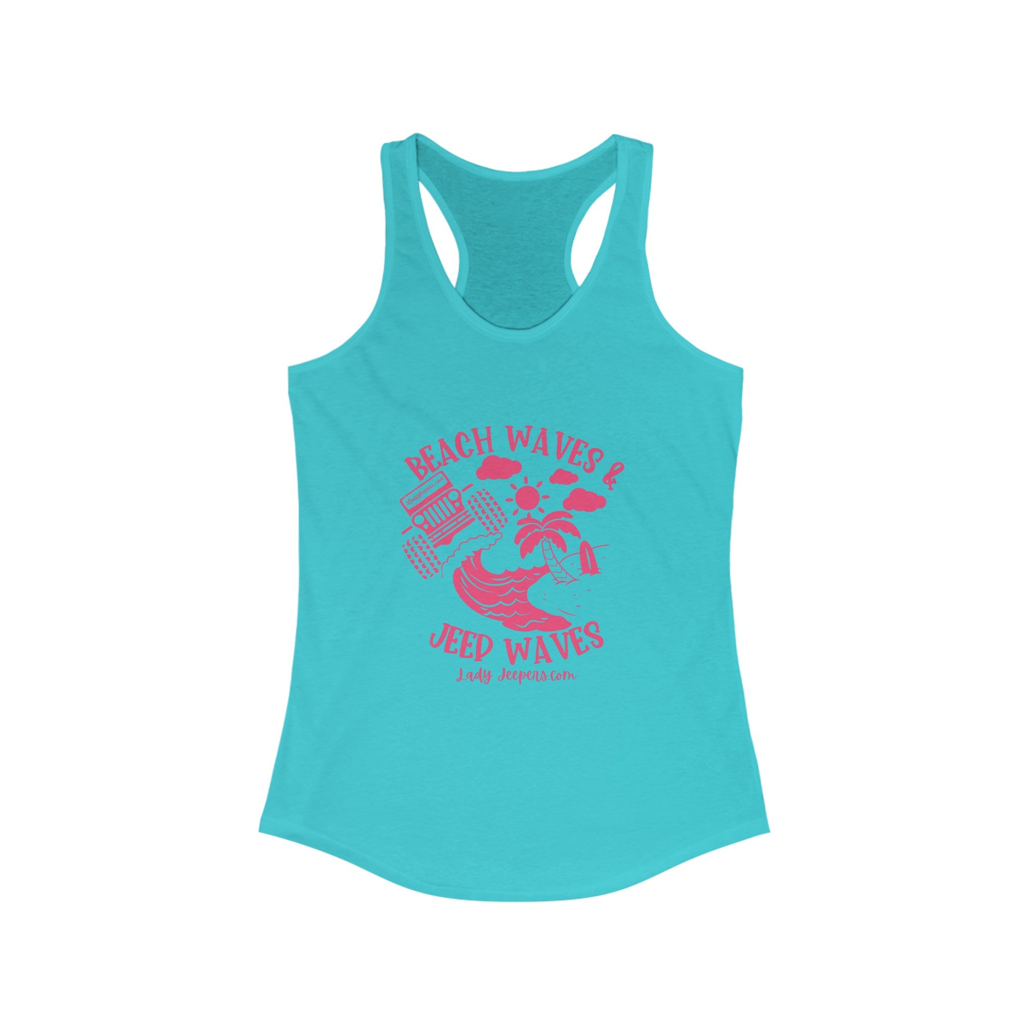 Pink Beach Waves & Jeep Waves Tank Top