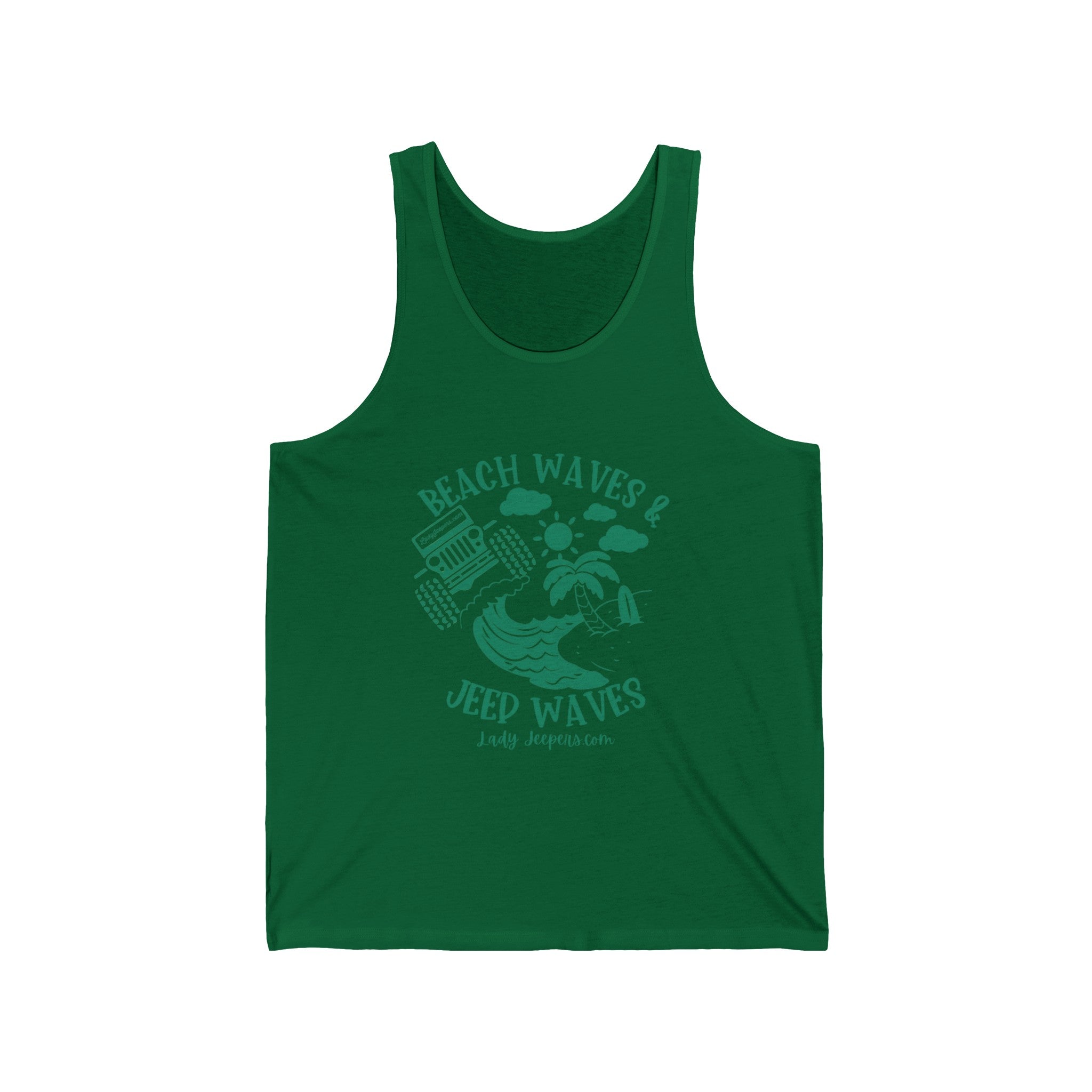 Seafoam/Mint Beach Waves & Jeep Waves Unisex Tank Top