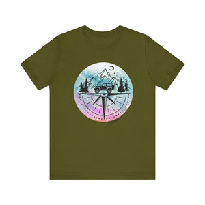 Pink, Purple, Blue with Black Compass T-Shirt