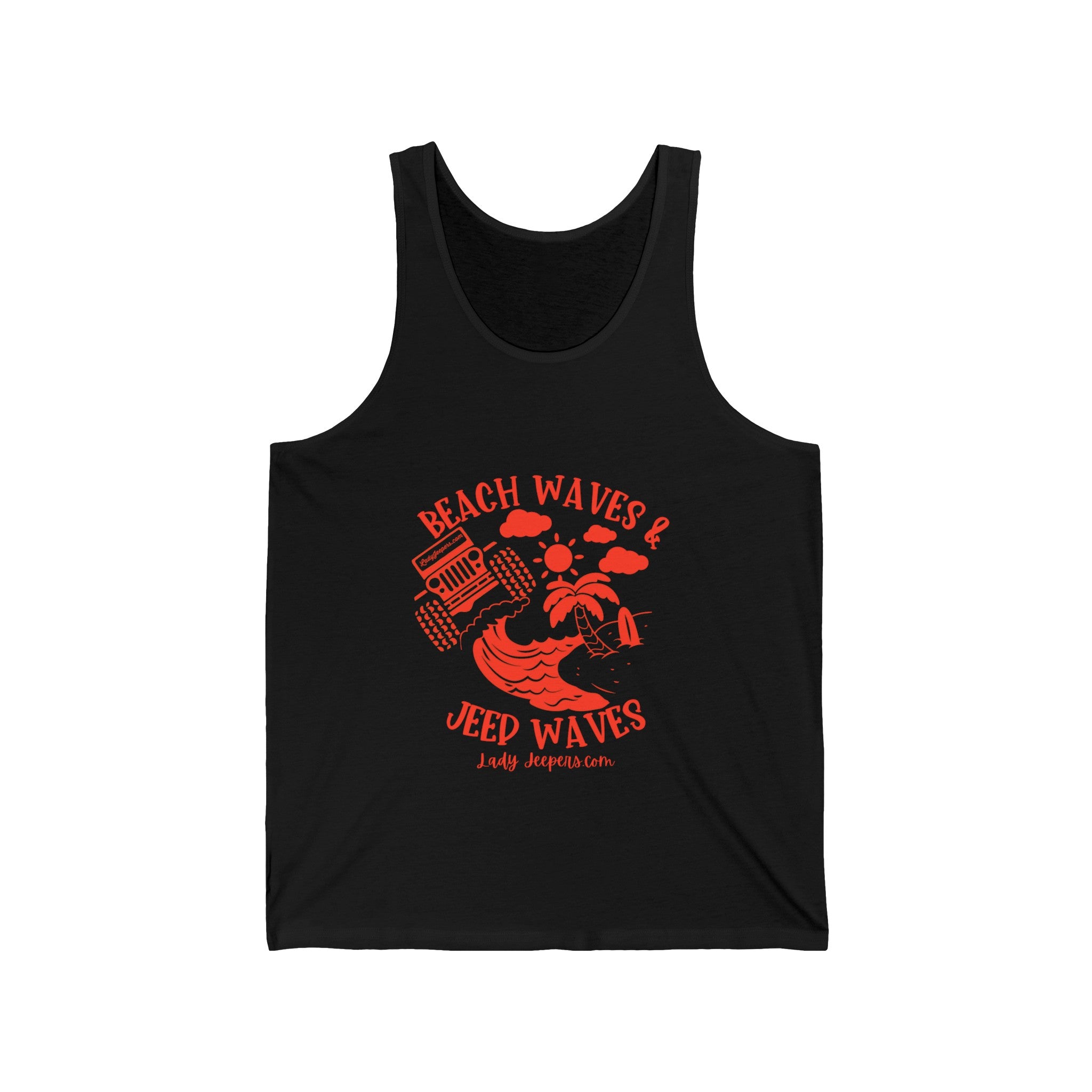 Orange Beach Waves & Jeep Waves Unisex Tank Top