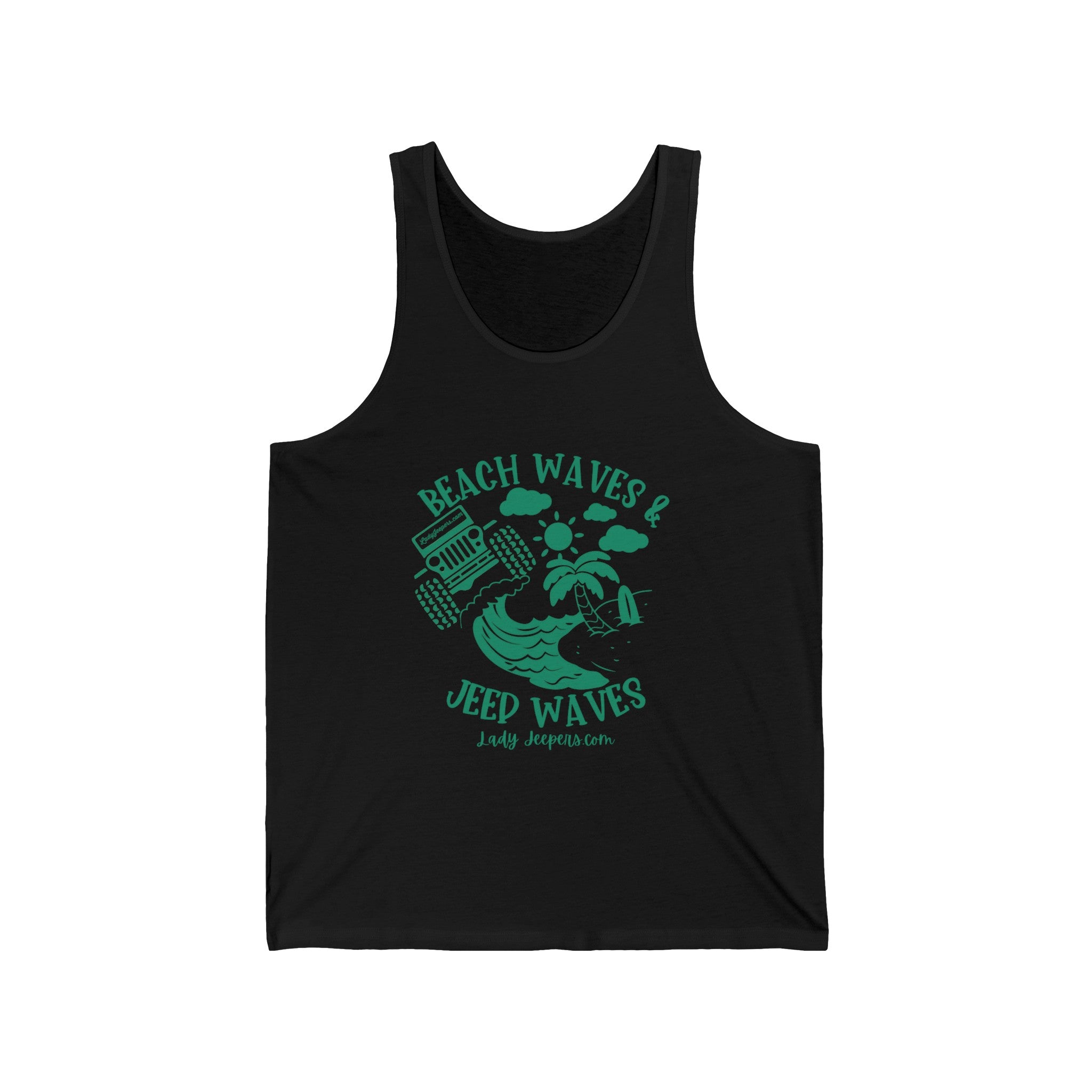 Seafoam/Mint Beach Waves & Jeep Waves Unisex Tank Top