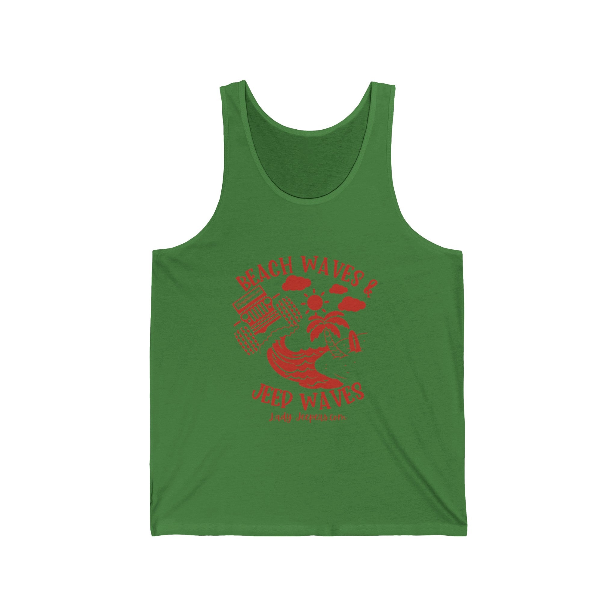 Red Beach Waves & Jeep Waves Unisex Tank Top