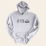Load image into Gallery viewer, Peace, Paw Heart, Jeep Hooded Sweatshirt
