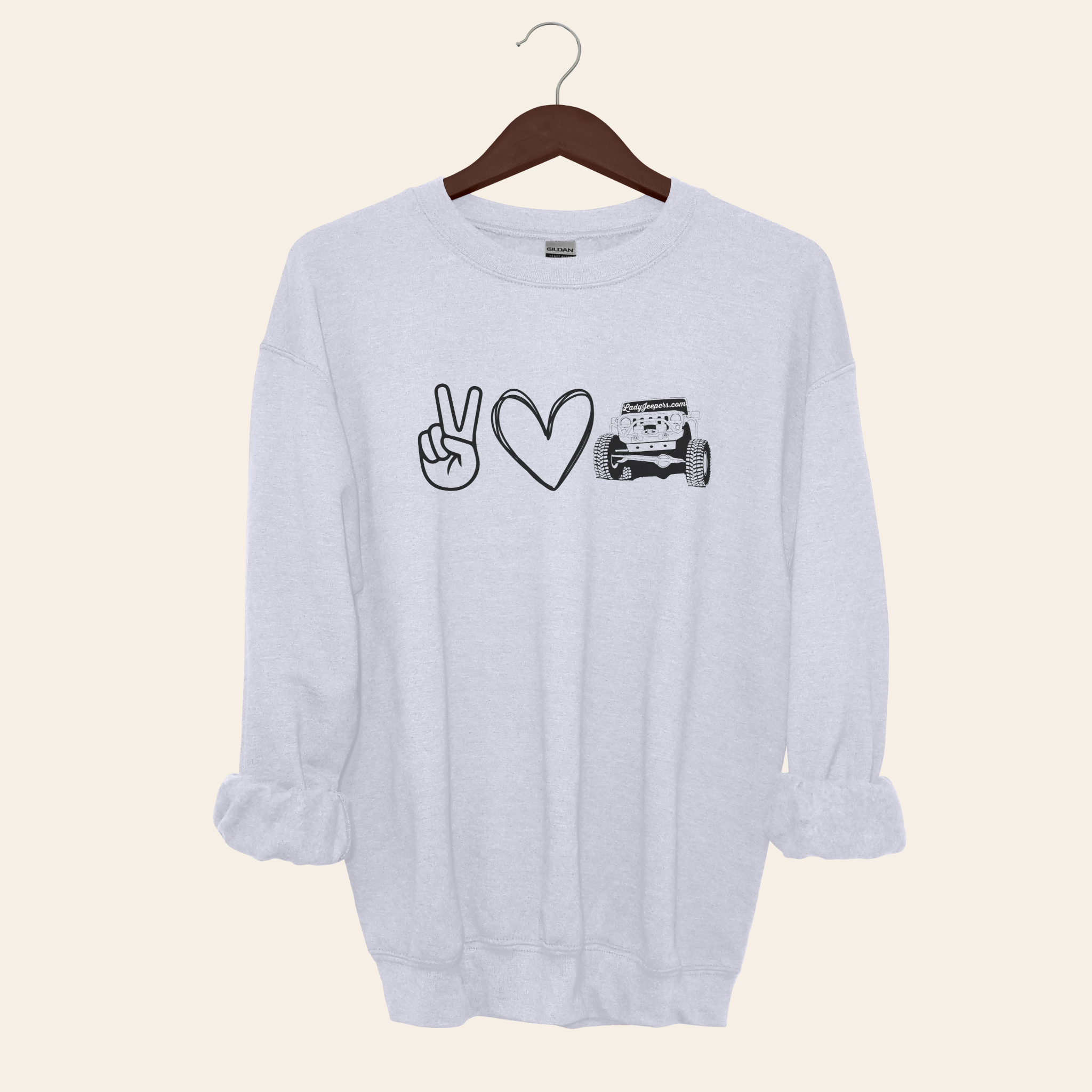 Peace, Love, Jeep Crewneck Sweatshirt
