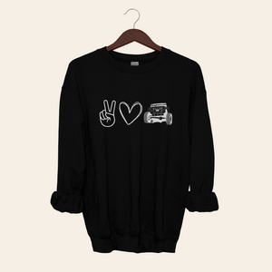 Peace, Love, Jeep Crewneck Sweatshirt