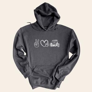 Peace, Paw Heart, Jeep Hooded Sweatshirt