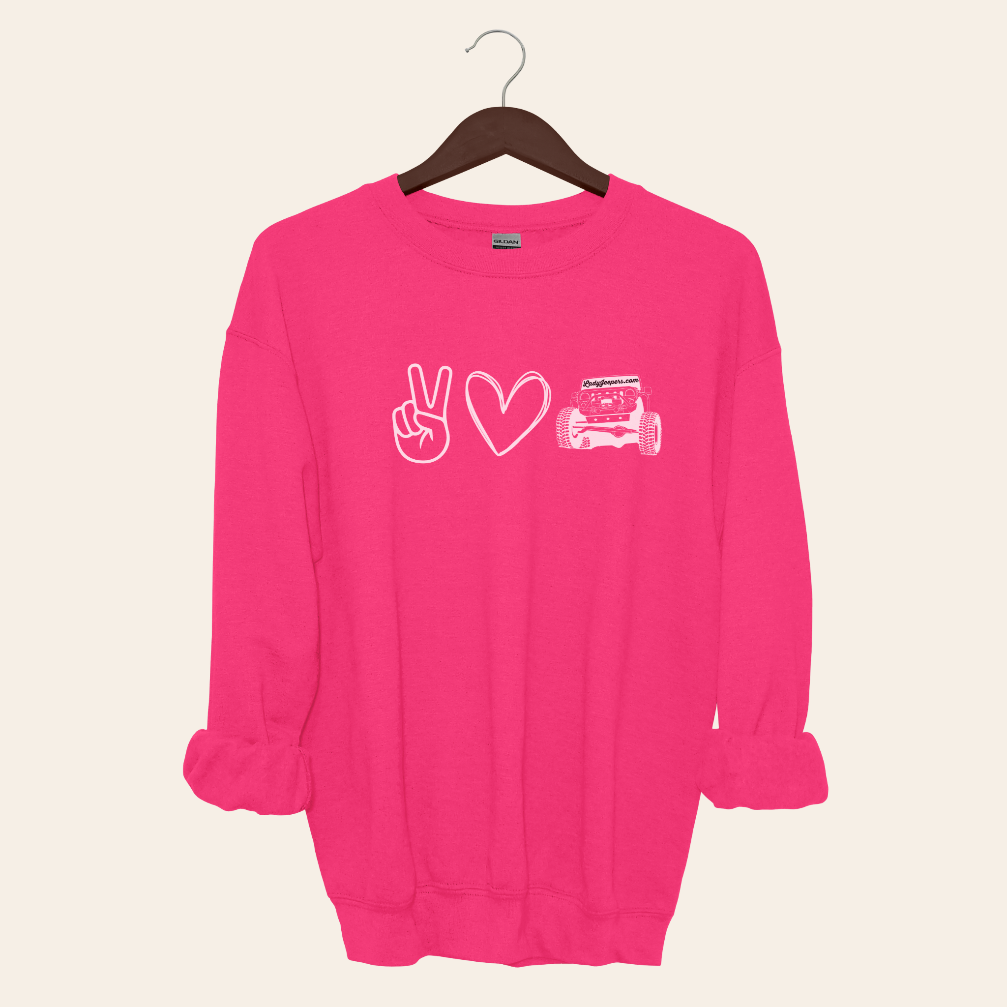 Peace, Love, Jeep Crewneck Sweatshirt