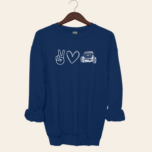 Peace, Love, Jeep Crewneck Sweatshirt