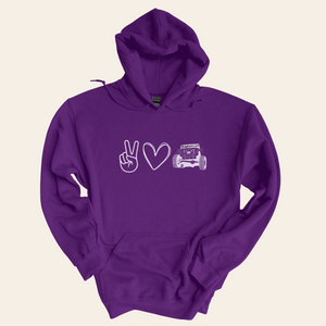 Peace, Love, Jeep Hooded Sweatshirt