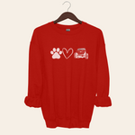 Load image into Gallery viewer, Paw, Heart, Jeep Crewneck Sweatshirt
