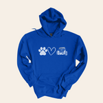 Load image into Gallery viewer, Paw, Heart, Jeep Hooded Sweatshirt
