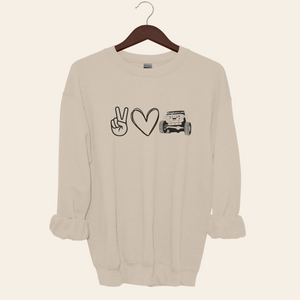 Peace, Love, Jeep Crewneck Sweatshirt