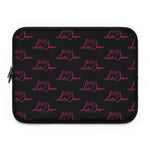 Load image into Gallery viewer, LadyJeepers.com Laptop Sleeve Black with Pink Logo Pattern
